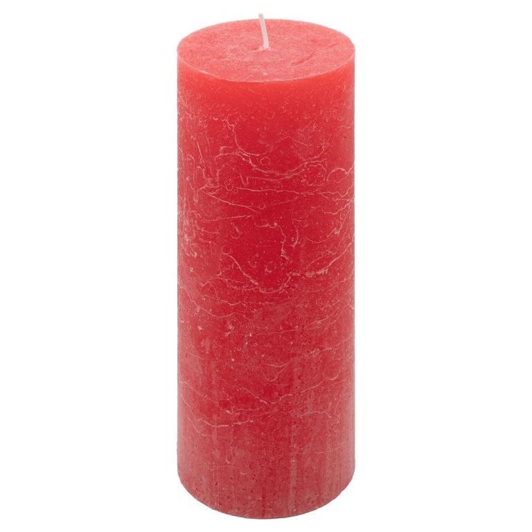 Zestaw świec rustykalnych, 20 cm, Ø 7,5 cm, czerwony, 6 szt.